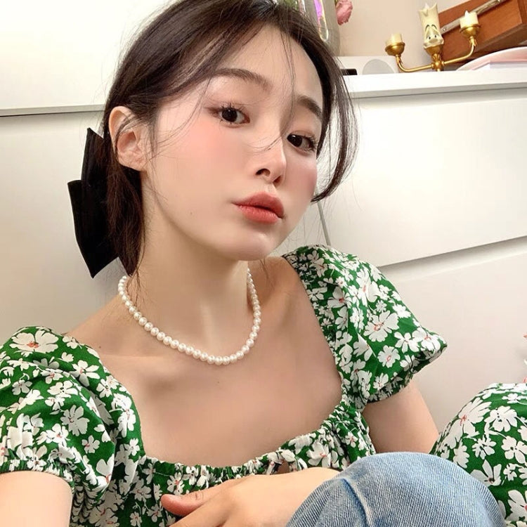 女士珍珠項鍊小眾氣質復古疊鎖骨鏈簡約項鍊