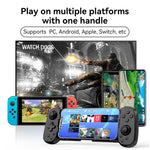 D6 藍牙伸縮遊戲手把雙霍爾六軸體感，適用於 Android/iPhone /Switch，D6 黑色，D6 白黑，D6 白紅