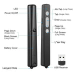 2.4GHz 多功能 USB 無線 PPT 雷射翻頁筆 電子雷射指示筆，K200
