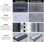 無紡布可折疊床下收納袋用於衣物毯子100x50x18公分，100x50x18公分（印花灰色）