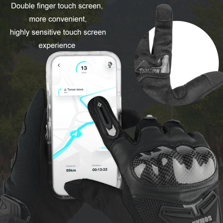 SOMAN 摩托車騎行防摔透氣防滑碳纖維手套，M，L，XL，XXL