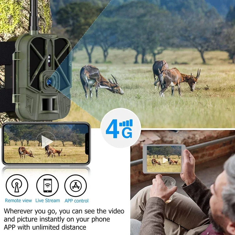 4K 4G 戶外追蹤攝影機遠程手機控制隨時查看照片/視頻，HC-940Pro-Li