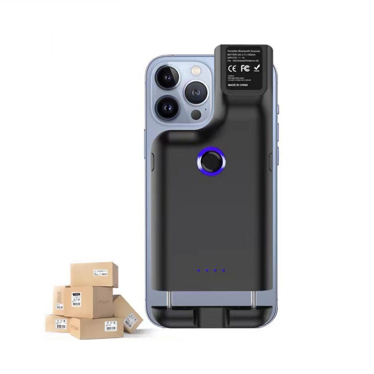 HC101D 2D 藍牙條碼掃描器 無線背夾式手機條碼閱讀器，2D 中間掃描，2D 側面掃描