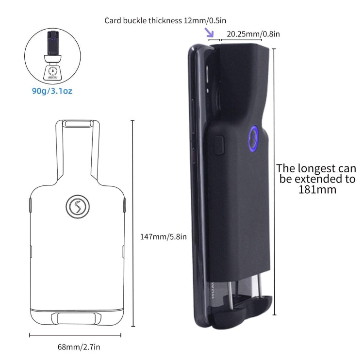 HC101D 2D 藍牙條碼掃描器 無線背夾式手機條碼閱讀器，2D 中間掃描，2D 側面掃描
