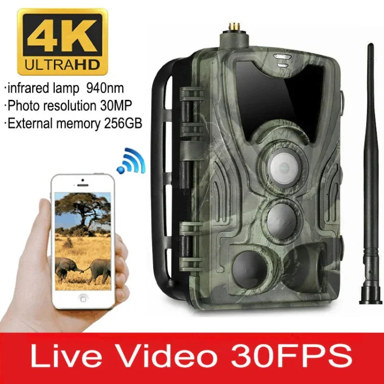 HC-801Pro 4K 4G 戶外狩獵攝影機 APP 遠程手機控制隨時查看照片和視頻，歐規插頭，美規插頭，澳規插頭