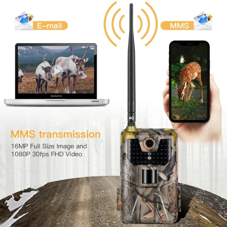 20MP 2K 野生動物狩獵追蹤攝影機拍照陷阱夜視 4G 短信 MMS SMTP 行動監控攝影機，HC-900LTE