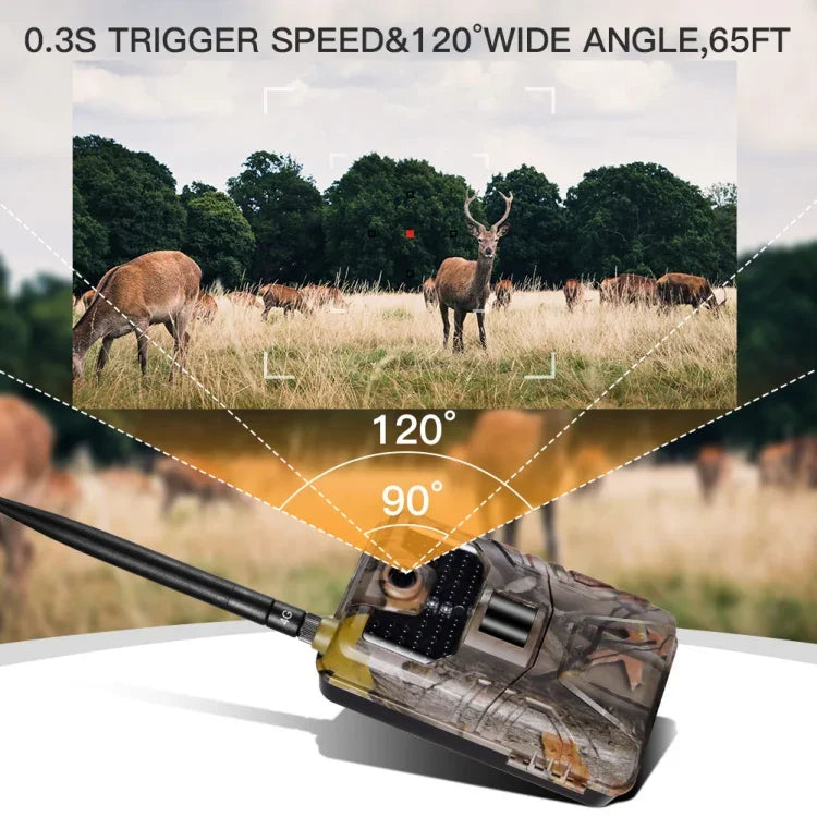 20MP 2K 野生動物狩獵追蹤攝影機拍照陷阱夜視 4G 短信 MMS SMTP 行動監控攝影機，HC-900LTE