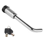 Car Latch Lock Trailer Tow Hook Anti-theft Padlock, Bending Silver, Direct Pipe Silver, Straight Pipe Black