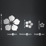 18件套壓克力櫻花鏡面牆貼 客廳臥室背景牆裝飾，櫻花款
