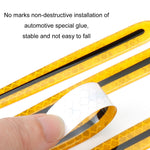 8pcs/set Car Door Handle Rearview Mirror Safety Warning Protective Reflective Sticker, Red, Yellow, White, Blue, Fluorescent Green
