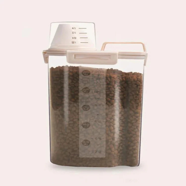 寵物飼料儲存桶4扣狗糧防潮密封儲存罐，1.5L，2.5L