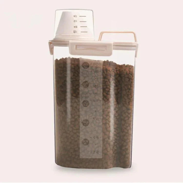 寵物飼料儲存桶4扣狗糧防潮密封儲存罐，1.5L，2.5L