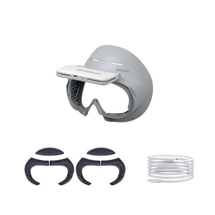 適用於 PICO 4 Hibloks VR 眼鏡臉部護墊帶風扇，1 件 PU 棉，2 件 PU 棉，1 件冰絲，2 件冰絲