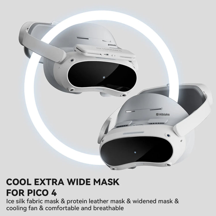 適用於 PICO 4 Hibloks VR 眼鏡臉部護墊帶風扇，1 件 PU 棉，2 件 PU 棉，1 件冰絲，2 件冰絲