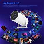 HY300智能投影儀Android 11.0系統120流明便攜投影儀，美規插頭，英規插頭，澳規插頭，歐規插頭