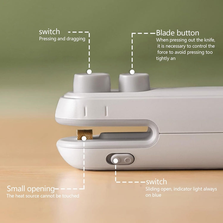 小型 2 合 1 可充電磁吸零食封口機，家用迷你封口機，2 合 1 白色，2 合 1 綠色
