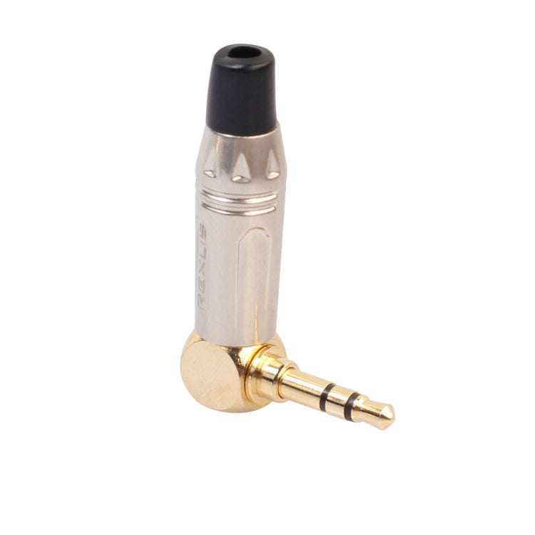 鋅合金 L 形 90 度 3.5mm 立體聲耳機線焊接插頭，鋅合金