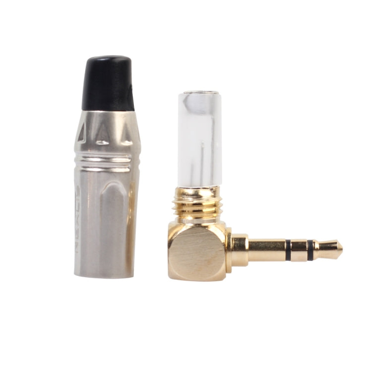 鋅合金 L 形 90 度 3.5mm 立體聲耳機線焊接插頭，鋅合金