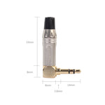 鋅合金 L 形 90 度 3.5mm 立體聲耳機線焊接插頭，鋅合金