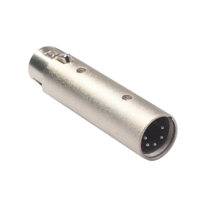 鋅合金外殼大型 3 針母頭 XLR 轉 5 針公頭 XLR DMX 信號燈 XLR 轉接器