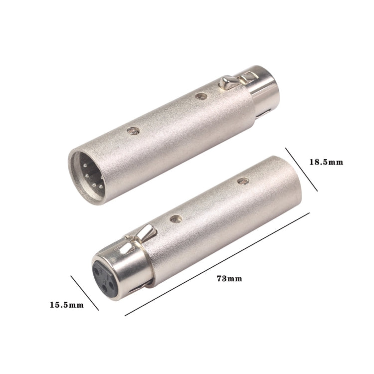 鋅合金外殼大型 3 針母頭 XLR 轉 5 針公頭 XLR DMX 信號燈 XLR 轉接器