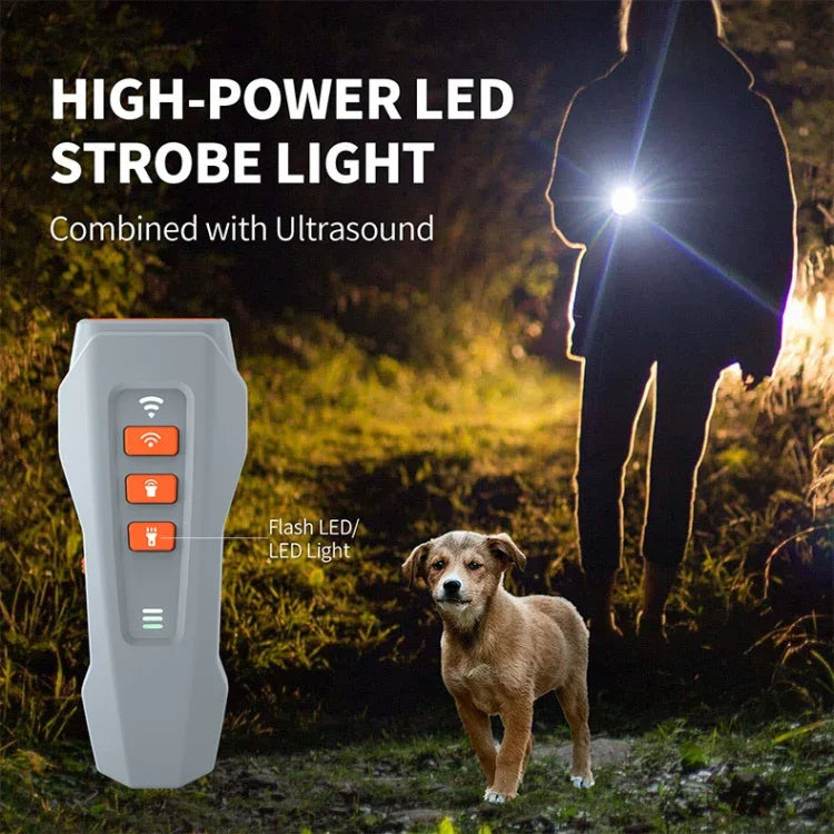 LED 閃光手持超聲波止吠器頻率轉換狗訓練裝置，黑+橙，深灰，灰+橙
