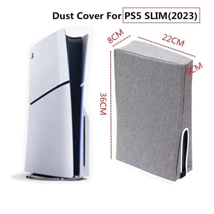 適用於 PS5 Slim 光碟及數位主機防塵保護殼，垂直灰色、垂直黑色、水平灰色、水平黑色