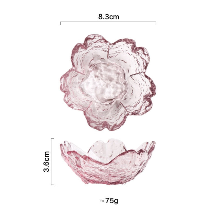 5個/套 錘紋玻璃櫻花碟家用醬料碟小碟，粉色