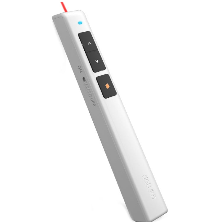 Deli 2.4GHz 翻頁器 USB 點擊器 紅光適用 PPT，2802（黑色）、2802（白色）