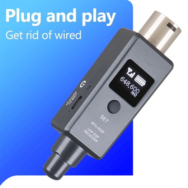 MTU-002 麥克風無線系統 UHF DSP 發射器與接收器 麥克風/線路雙模式