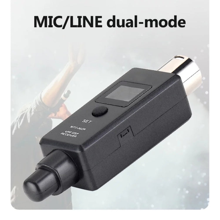 MTU-002 麥克風無線系統 UHF DSP 發射器與接收器 麥克風/線路雙模式