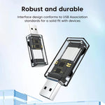 OTG 轉換器 USB 轉 SD/TF 2 合 1 多功能透明讀卡器，透明