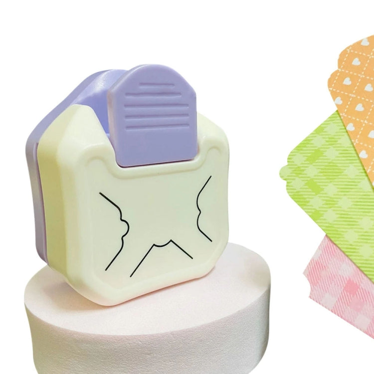 3 In 1 Fancy Corner Cutter Multi-angle Corner Cutter Chamfering Embosser, Flat Corner (Pink), Beauty Corner (Purple), Round Corner (Green), Round Corner (Blue)