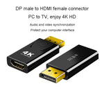 JINGHUA DP 公頭轉 HDMI 母頭轉接器影音連接器，1080P 通用版，4K 通用版