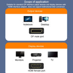 JINGHUA DP 公頭轉 HDMI 母頭轉接器影音連接器，1080P 通用版，4K 通用版