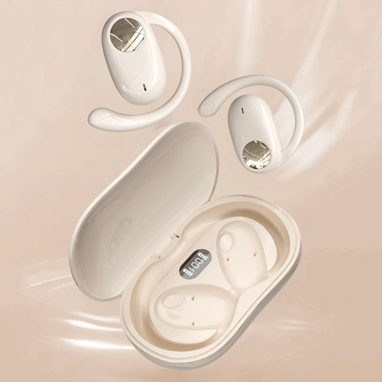 JS911 OWS Ear-mounted Dual-mic Call Noise Reduction LED Digital Display Bluetooth Earphones