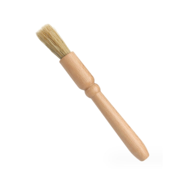 Car Interior Round Wooden Handle Air Vent Cleaning Brush, Wood Color