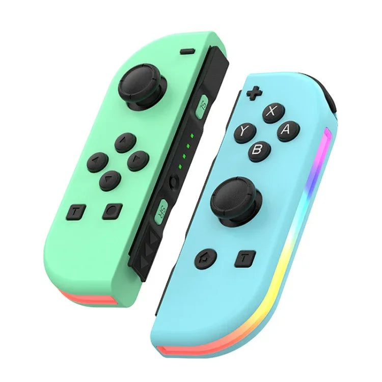 JOY-02 遊戲左右手把帶 RGB 燈光體感藍牙遊戲手柄 適用於 Switch / Switch OLED / Switch Pro / Switch Lite / Switch Joycon，藍紅、綠藍、白色
