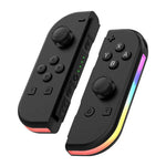 JOY-02 遊戲左右手柄，帶 RGB 燈光體感藍牙遊戲手柄，適用 Switch / Switch OLED / Switch Pro / Switch Lite / Switch Joycon，黑色，灰色