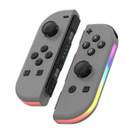 JOY-02 遊戲左右手柄，帶 RGB 燈光體感藍牙遊戲手柄，適用 Switch / Switch OLED / Switch Pro / Switch Lite / Switch Joycon，黑色，灰色
