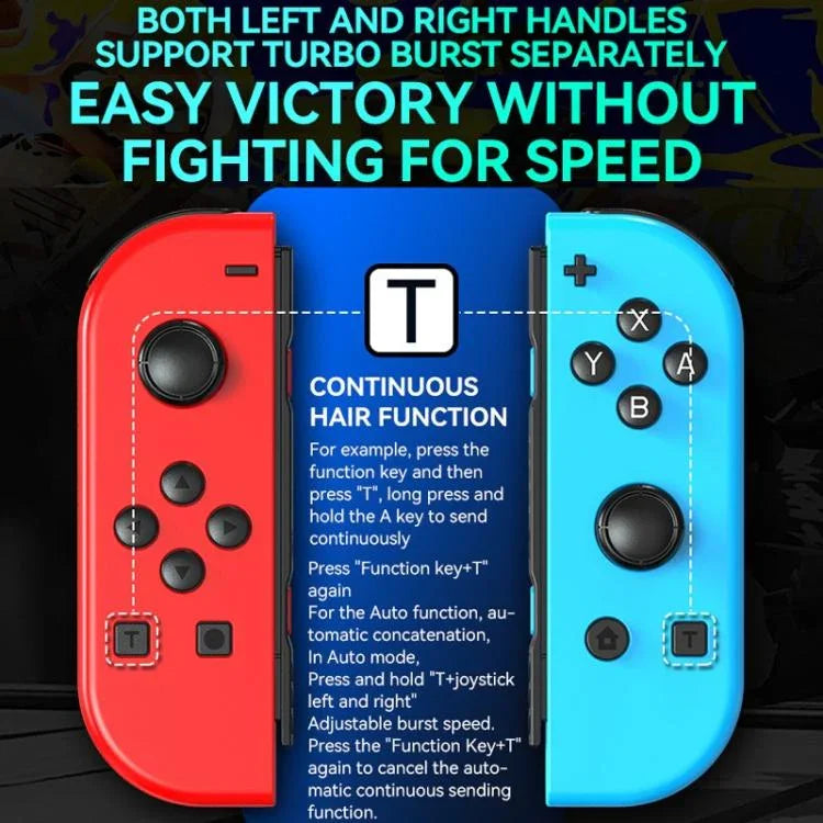 JOY-02 遊戲左右手柄，帶 RGB 燈光體感藍牙遊戲手柄，適用 Switch / Switch OLED / Switch Pro / Switch Lite / Switch Joycon，黑色，灰色