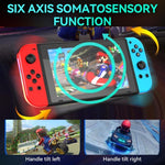 JOY-02 遊戲左右手柄，帶 RGB 燈光體感藍牙遊戲手柄，適用 Switch / Switch OLED / Switch Pro / Switch Lite / Switch Joycon，黑色，灰色