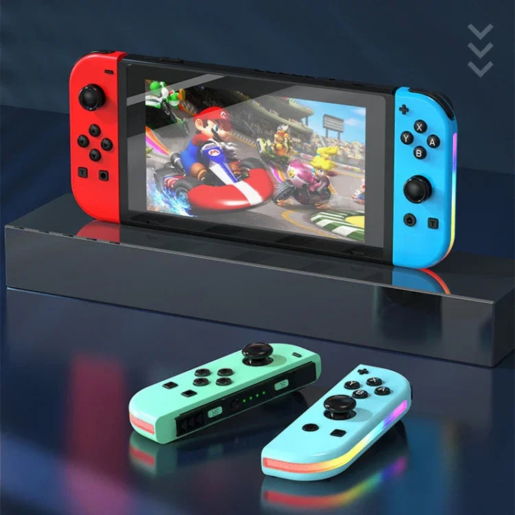 JOY-02 遊戲左右手把帶 RGB 燈光體感藍牙遊戲手柄 適用於 Switch / Switch OLED / Switch Pro / Switch Lite / Switch Joycon，藍紅、綠藍、白色