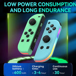 JOY-02 遊戲左右手把帶 RGB 燈光體感藍牙遊戲手柄 適用於 Switch / Switch OLED / Switch Pro / Switch Lite / Switch Joycon，藍紅、綠藍、白色
