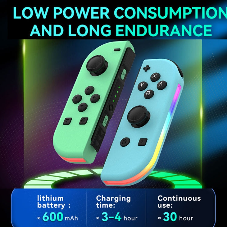 JOY-02 Gaming Left And Right Handle With RGB Lights Body Feel Bluetooth Gamepad For Switch / Switch OLED / Switch Pro / Switch Lite / Switch Joycon, Blue Red, Green Blue, White, Gray, Pink Green, Orange Purple, Light Pink Light Green