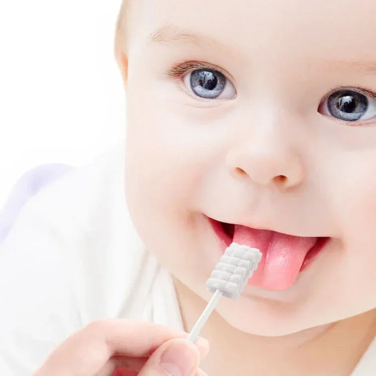 CUYUANSD 30支罐裝嬰兒口腔清潔舌苔清潔紗布棉棒，經典款