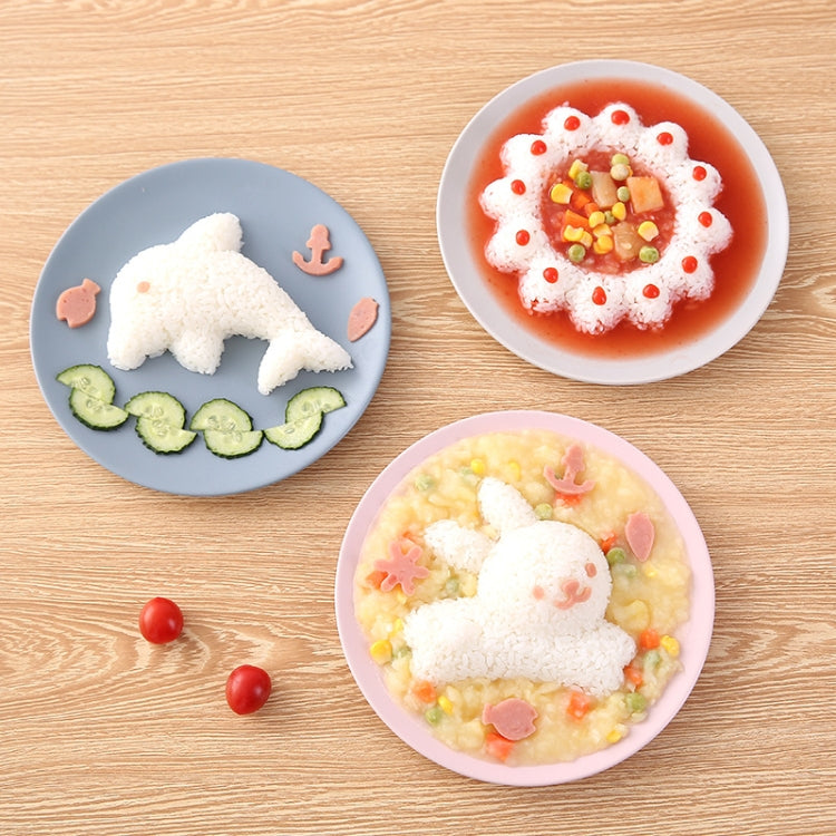 4件套兔子海豚飯壽司DIY模具