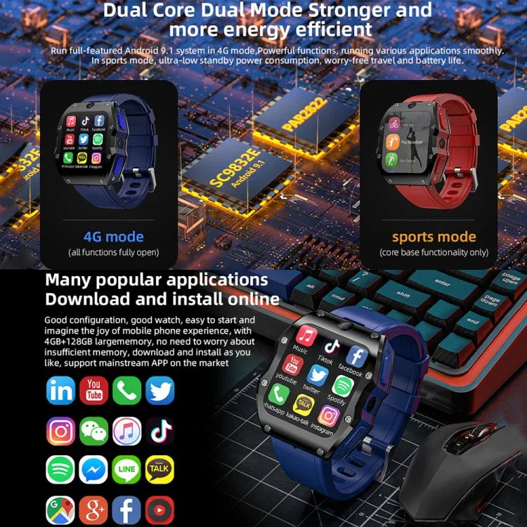LOKMAT Appllp 3 Max 2.02 吋插卡 4G 通話防水運動智慧手錶 含 SOS