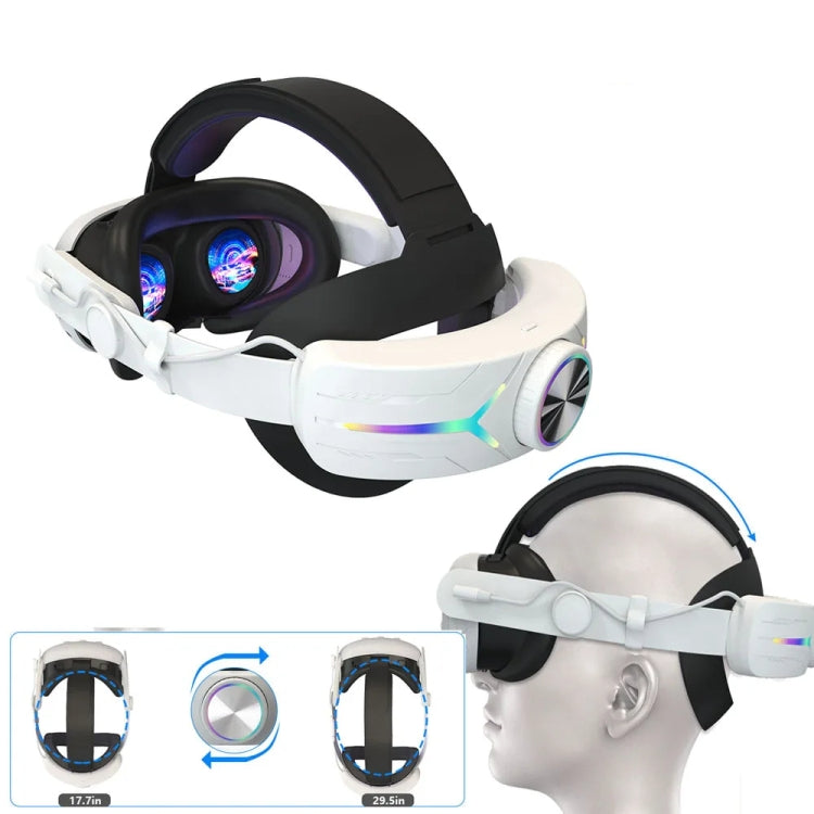 適用於 Meta Quest 3 USB 可充電 RGB 燈效可調折疊頭戴，適用於 Meta Quest 3（精英版）、Meta Quest 3（白色）、Meta Quest 3（黑色）