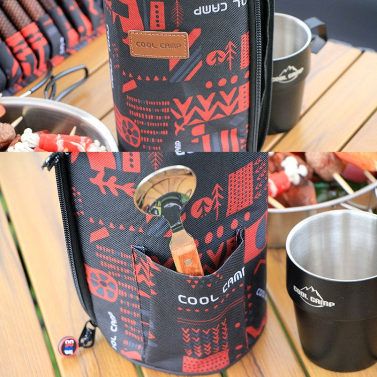COOL CAMP CF-519 戶外露營304不鏽鋼咖啡杯 保溫防燙雙層真空杯，4合1套裝